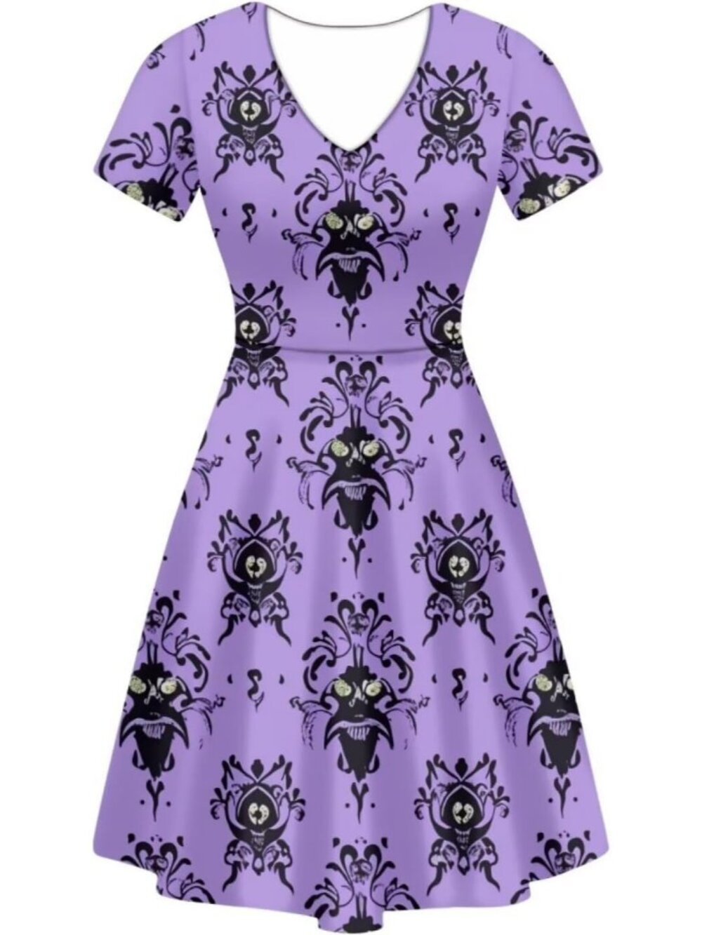 Women Summer A-line Party Dance Dresses 1/4 Sleeve T-shirt Dress- 2 Halloween 01